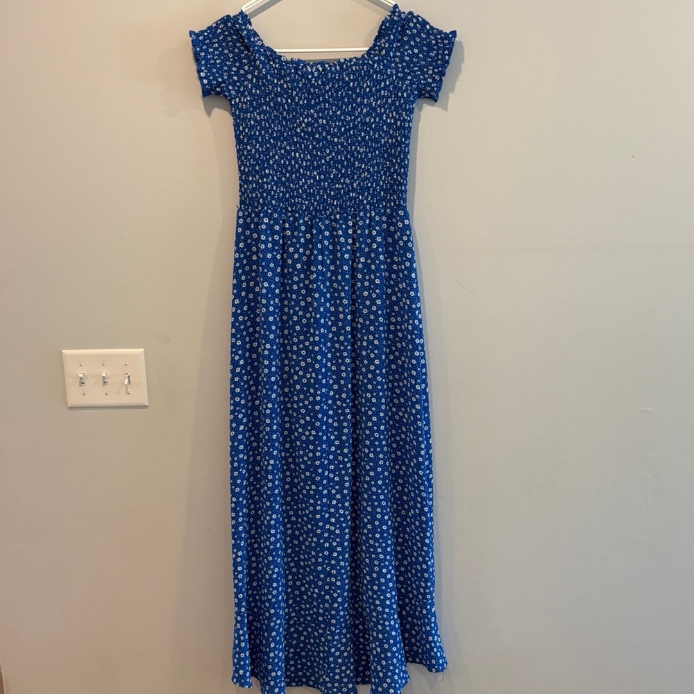 Crystal Doll Blue Maxi Dress with White Floral Print - Picture 6 of 6